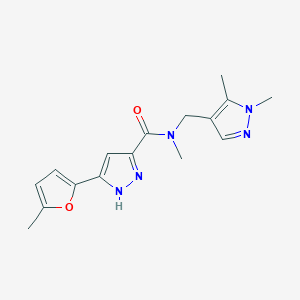 molecular formula C16H19N5O2 B5480289 N-[(1,5-dimethyl-1H-pyrazol-4-yl)methyl]-N-methyl-3-(5-methyl-2-furyl)-1H-pyrazole-5-carboxamide 