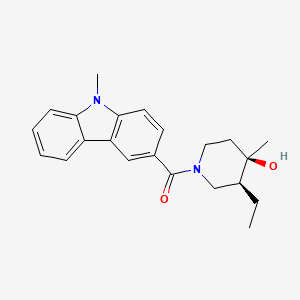 [(3S,4R)-3-ethyl-4-hydroxy-4-methylpiperidin-1-yl]-(9-methylcarbazol-3-yl)methanone