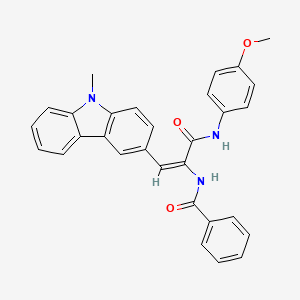 N-[(E)-3-(4-methoxyanilino)-1-(9-methylcarbazol-3-yl)-3-oxoprop-1-en-2-yl]benzamide