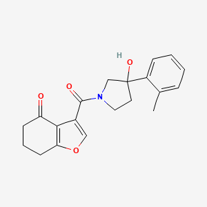 molecular formula C20H21NO4 B5480366 3-{[3-hydroxy-3-(2-methylphenyl)pyrrolidin-1-yl]carbonyl}-6,7-dihydro-1-benzofuran-4(5H)-one 