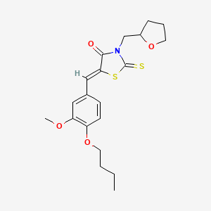 molecular formula C20H25NO4S2 B5480392 5-(4-butoxy-3-methoxybenzylidene)-3-(tetrahydro-2-furanylmethyl)-2-thioxo-1,3-thiazolidin-4-one 