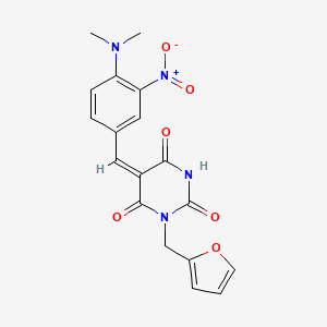 5-[4-(dimethylamino)-3-nitrobenzylidene]-1-(2-furylmethyl)-2,4,6(1H,3H,5H)-pyrimidinetrione