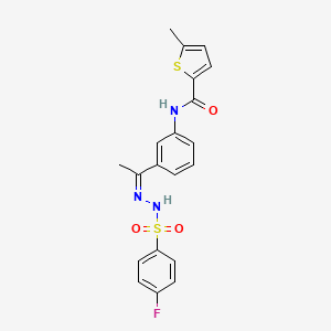 N-(3-{N-[(4-fluorophenyl)sulfonyl]ethanehydrazonoyl}phenyl)-5-methyl-2-thiophenecarboxamide