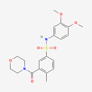 N-(3,4-dimethoxyphenyl)-4-methyl-3-(4-morpholinylcarbonyl)benzenesulfonamide