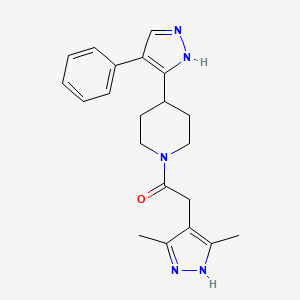 1-[(3,5-dimethyl-1H-pyrazol-4-yl)acetyl]-4-(4-phenyl-1H-pyrazol-5-yl)piperidine