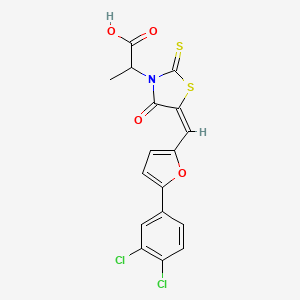 2-(5-{[5-(3,4-dichlorophenyl)-2-furyl]methylene}-4-oxo-2-thioxo-1,3-thiazolidin-3-yl)propanoic acid