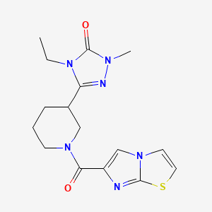 molecular formula C16H20N6O2S B5480578 4-ethyl-5-[1-(imidazo[2,1-b][1,3]thiazol-6-ylcarbonyl)piperidin-3-yl]-2-methyl-2,4-dihydro-3H-1,2,4-triazol-3-one 