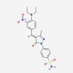 molecular formula C21H23N5O5S B5480585 4-{4-[4-(diethylamino)-3-nitrobenzylidene]-3-methyl-5-oxo-4,5-dihydro-1H-pyrazol-1-yl}benzenesulfonamide 