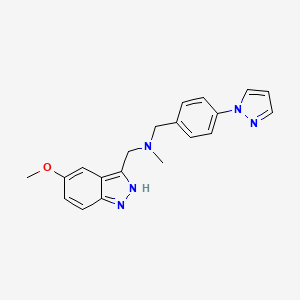 molecular formula C20H21N5O B5480590 1-(5-methoxy-1H-indazol-3-yl)-N-methyl-N-[4-(1H-pyrazol-1-yl)benzyl]methanamine 