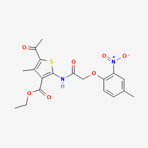 ethyl 5-acetyl-4-methyl-2-{[(4-methyl-2-nitrophenoxy)acetyl]amino}-3-thiophenecarboxylate