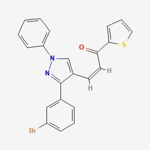 3-[3-(3-bromophenyl)-1-phenyl-1H-pyrazol-4-yl]-1-(2-thienyl)-2-propen-1-one