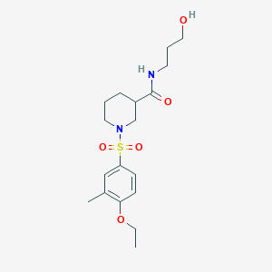 1-(4-ETHOXY-3-METHYLBENZENESULFONYL)-N-(3-HYDROXYPROPYL)PIPERIDINE-3-CARBOXAMIDE