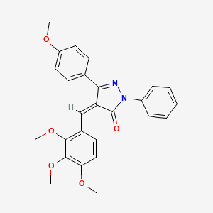 molecular formula C26H24N2O5 B5480785 5-(4-methoxyphenyl)-2-phenyl-4-(2,3,4-trimethoxybenzylidene)-2,4-dihydro-3H-pyrazol-3-one 