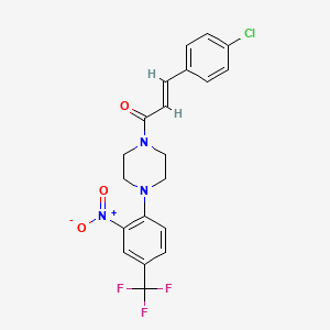 1-[3-(4-chlorophenyl)acryloyl]-4-[2-nitro-4-(trifluoromethyl)phenyl]piperazine