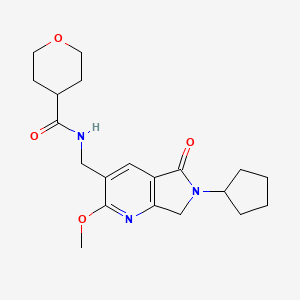 molecular formula C20H27N3O4 B5480832 N-[(6-cyclopentyl-2-methoxy-5-oxo-6,7-dihydro-5H-pyrrolo[3,4-b]pyridin-3-yl)methyl]tetrahydro-2H-pyran-4-carboxamide 