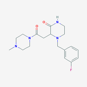 molecular formula C18H25FN4O2 B5480851 4-(3-fluorobenzyl)-3-[2-(4-methyl-1-piperazinyl)-2-oxoethyl]-2-piperazinone 