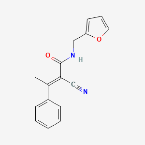 molecular formula C16H14N2O2 B5480870 2-cyano-N-(2-furylmethyl)-3-phenyl-2-butenamide 