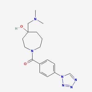 molecular formula C17H24N6O2 B5480878 4-[(dimethylamino)methyl]-1-[4-(1H-tetrazol-1-yl)benzoyl]-4-azepanol 