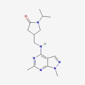 molecular formula C15H22N6O B5480925 4-{[(1,6-dimethyl-1H-pyrazolo[3,4-d]pyrimidin-4-yl)amino]methyl}-1-isopropyl-2-pyrrolidinone 