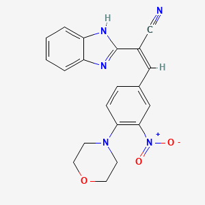 molecular formula C20H17N5O3 B5480991 2-(1H-benzimidazol-2-yl)-3-[4-(4-morpholinyl)-3-nitrophenyl]acrylonitrile 