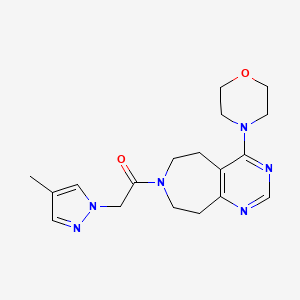 7-[(4-methyl-1H-pyrazol-1-yl)acetyl]-4-morpholin-4-yl-6,7,8,9-tetrahydro-5H-pyrimido[4,5-d]azepine