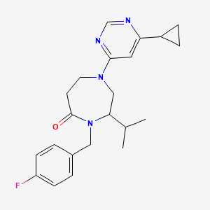 1-(6-cyclopropyl-4-pyrimidinyl)-4-(4-fluorobenzyl)-3-isopropyl-1,4-diazepan-5-one