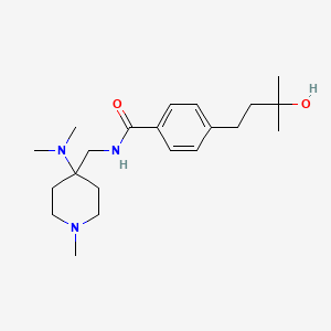 molecular formula C21H35N3O2 B5481052 N-{[4-(dimethylamino)-1-methyl-4-piperidinyl]methyl}-4-(3-hydroxy-3-methylbutyl)benzamide 