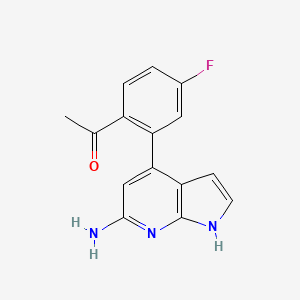 1-[2-(6-amino-1H-pyrrolo[2,3-b]pyridin-4-yl)-4-fluorophenyl]ethanone