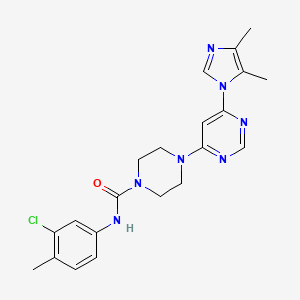 molecular formula C21H24ClN7O B5481107 N-(3-chloro-4-methylphenyl)-4-[6-(4,5-dimethyl-1H-imidazol-1-yl)-4-pyrimidinyl]-1-piperazinecarboxamide 