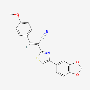 2-[4-(1,3-benzodioxol-5-yl)-1,3-thiazol-2-yl]-3-(4-methoxyphenyl)acrylonitrile