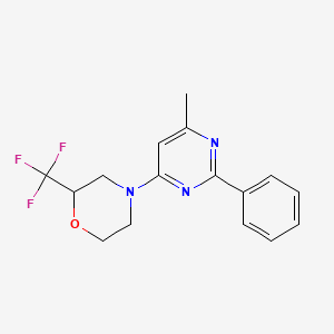 molecular formula C16H16F3N3O B5481132 4-(6-methyl-2-phenylpyrimidin-4-yl)-2-(trifluoromethyl)morpholine 