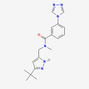 molecular formula C18H22N6O B5481133 N-[(3-tert-butyl-1H-pyrazol-5-yl)methyl]-N-methyl-3-(4H-1,2,4-triazol-4-yl)benzamide 