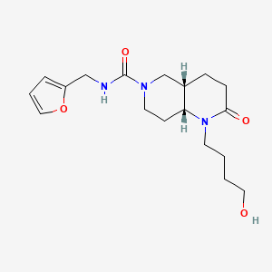 molecular formula C18H27N3O4 B5481176 (4aS*,8aR*)-N-(2-furylmethyl)-1-(4-hydroxybutyl)-2-oxooctahydro-1,6-naphthyridine-6(2H)-carboxamide 