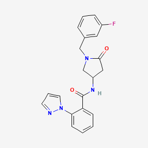 N-[1-(3-fluorobenzyl)-5-oxopyrrolidin-3-yl]-2-(1H-pyrazol-1-yl)benzamide