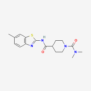 molecular formula C17H22N4O2S B5481185 N~1~,N~1~-dimethyl-N~4~-(6-methyl-1,3-benzothiazol-2-yl)-1,4-piperidinedicarboxamide 