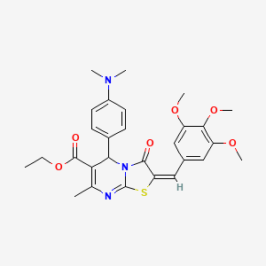 ethyl 5-[4-(dimethylamino)phenyl]-7-methyl-3-oxo-2-(3,4,5-trimethoxybenzylidene)-2,3-dihydro-5H-[1,3]thiazolo[3,2-a]pyrimidine-6-carboxylate