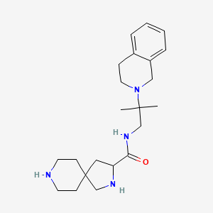 molecular formula C22H34N4O B5481197 N-[2-(3,4-dihydro-2(1H)-isoquinolinyl)-2-methylpropyl]-2,8-diazaspiro[4.5]decane-3-carboxamide dihydrochloride 