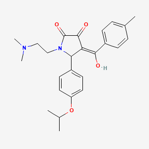 molecular formula C25H30N2O4 B5481222 1-[2-(dimethylamino)ethyl]-3-hydroxy-5-(4-isopropoxyphenyl)-4-(4-methylbenzoyl)-1,5-dihydro-2H-pyrrol-2-one 