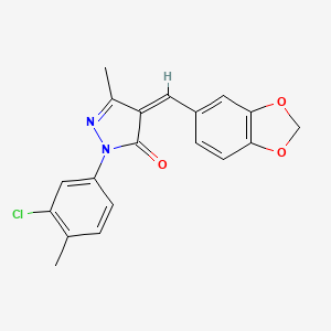 4-(1,3-benzodioxol-5-ylmethylene)-2-(3-chloro-4-methylphenyl)-5-methyl-2,4-dihydro-3H-pyrazol-3-one