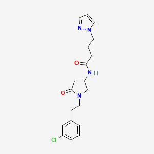 N-{1-[2-(3-chlorophenyl)ethyl]-5-oxopyrrolidin-3-yl}-4-(1H-pyrazol-1-yl)butanamide