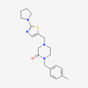 1-(4-methylbenzyl)-4-{[2-(1-pyrrolidinyl)-1,3-thiazol-5-yl]methyl}-2-piperazinone