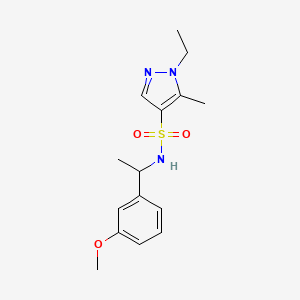 molecular formula C15H21N3O3S B5481296 1-ethyl-N-[1-(3-methoxyphenyl)ethyl]-5-methyl-1H-pyrazole-4-sulfonamide 