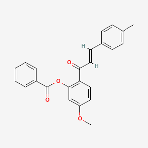 molecular formula C24H20O4 B5481307 5-methoxy-2-[3-(4-methylphenyl)acryloyl]phenyl benzoate 