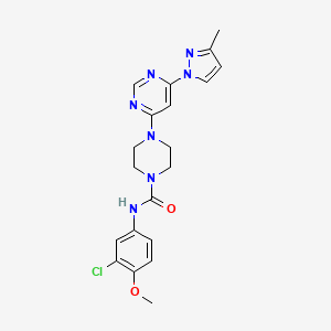 N-(3-chloro-4-methoxyphenyl)-4-[6-(3-methyl-1H-pyrazol-1-yl)-4-pyrimidinyl]-1-piperazinecarboxamide