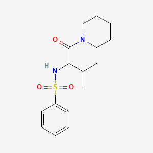 molecular formula C16H24N2O3S B5481332 N-[2-methyl-1-(1-piperidinylcarbonyl)propyl]benzenesulfonamide 