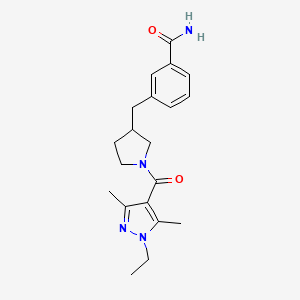 3-({1-[(1-ethyl-3,5-dimethyl-1H-pyrazol-4-yl)carbonyl]-3-pyrrolidinyl}methyl)benzamide