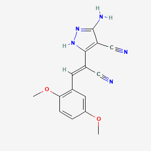 molecular formula C15H13N5O2 B5481364 5-amino-3-[1-cyano-2-(2,5-dimethoxyphenyl)vinyl]-1H-pyrazole-4-carbonitrile 