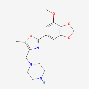 1-{[2-(7-methoxy-1,3-benzodioxol-5-yl)-5-methyl-1,3-oxazol-4-yl]methyl}piperazine hydrochloride