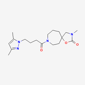 8-[4-(3,5-dimethyl-1H-pyrazol-1-yl)butanoyl]-3-methyl-1-oxa-3,8-diazaspiro[4.6]undecan-2-one