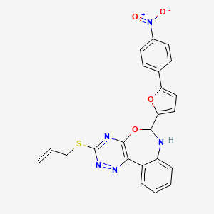 3-(allylthio)-6-[5-(4-nitrophenyl)-2-furyl]-6,7-dihydro[1,2,4]triazino[5,6-d][3,1]benzoxazepine